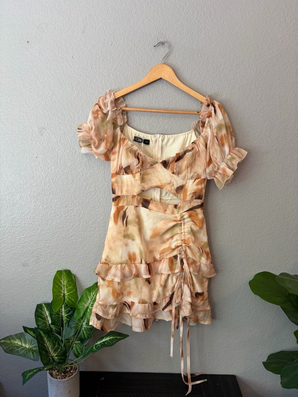 NWT Beige Brown Mini dress by CBR size small Y2K style